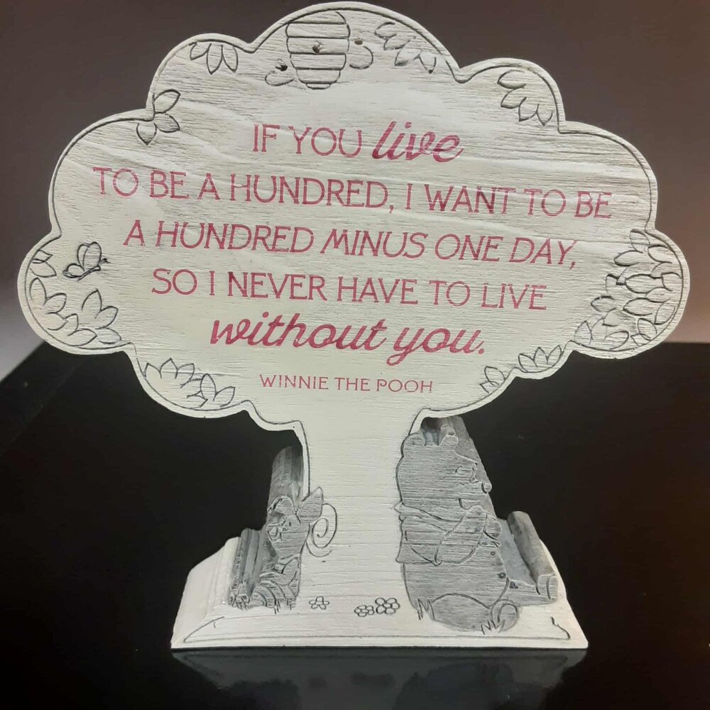 Hallmark Winnie The Pooh Quote table plaque Decor Pooh bear piglet
